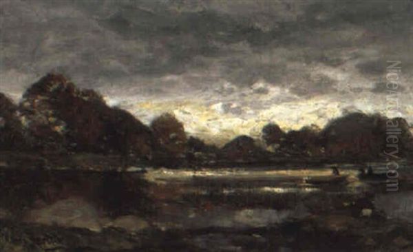 Moorsee Bei Herannahendem Unwetter Oil Painting by Hans Von Bartels