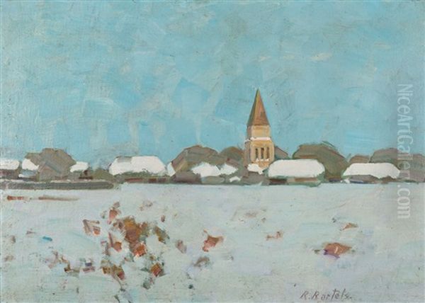 Schwaan Im Winter Oil Painting by Rudolf Bartels