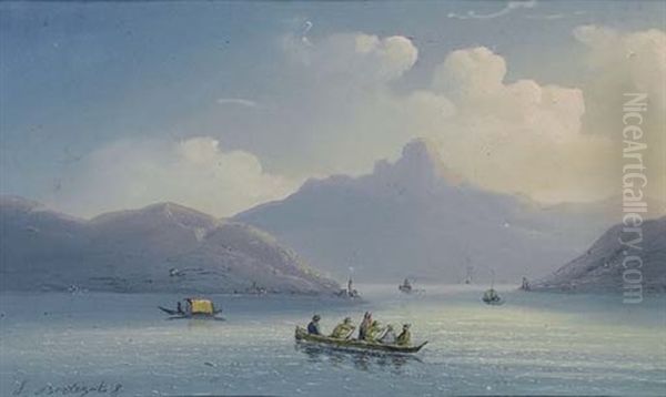 Veduta Del Lago Di Como Oil Painting by Luigi Bartezzati