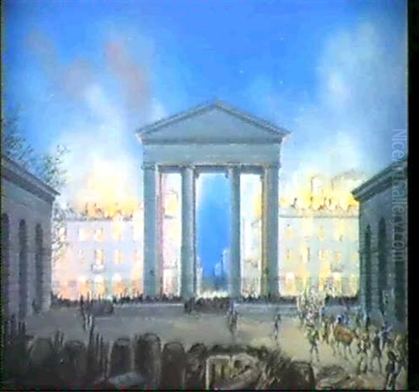 Porta Ticinese A Milano; Porta Romana A Milano Oil Painting by Luigi Bartezzati