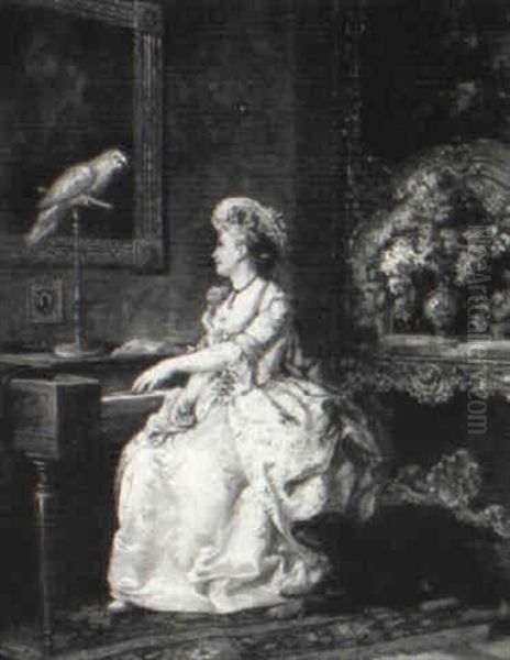 The Piano Song Oil Painting by Amade (Ernst Amadeus) Barth