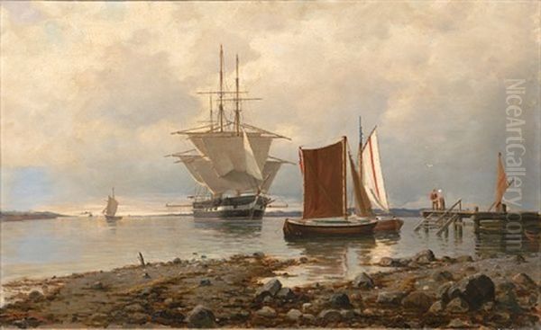 Kystlandskap Oil Painting by Carl Wilhelm Boeckman Barth