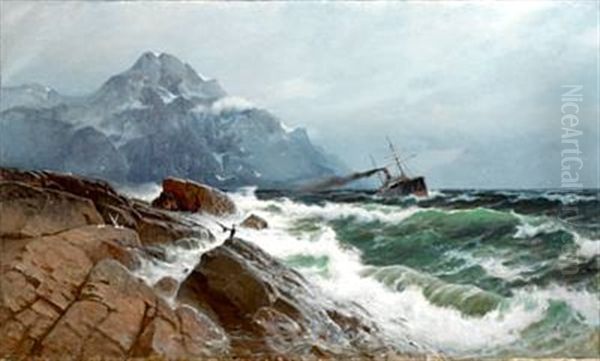 Marine Oil Painting by Carl Wilhelm Boeckman Barth