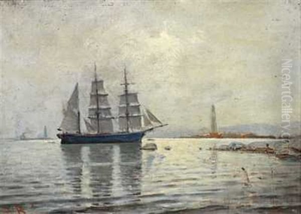 Naar Taaken Letter, Fra Indseilingen Til Arendal Oil Painting by Carl Wilhelm Boeckman Barth