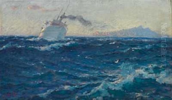 Marine Oil Painting by Carl Wilhelm Boeckman Barth