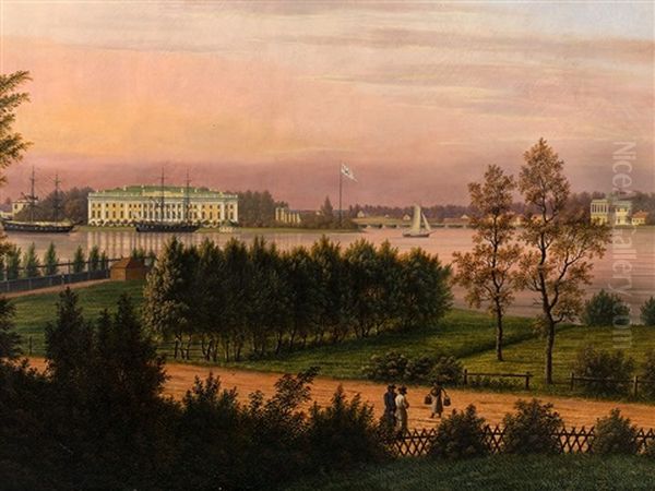 Palace In St. Petersburg Oil Painting by Johann Wilhelm Gottfried Barth