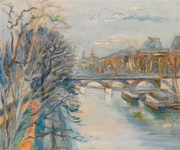 View Of Pont Neuf Oil Painting by Victor Barthe