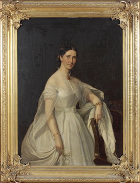 Bildnis Der Adelheid Friederike Lisette Ludewig Geb. 27. Jan. 1835 Auf Dem Rittergut Weitzdorf Bei Rastenburg In Ostpreusen Oil Painting by Gustav Adolf Barthel