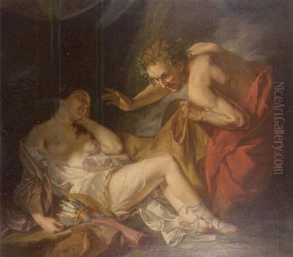 Jupiter Et Antiope Oil Painting by Jean-Simon Barthelemy