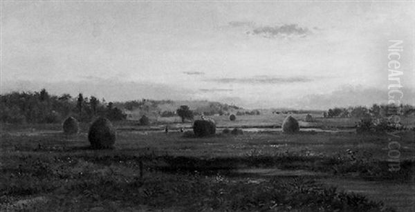 Hay Harvest, Sunset Oil Painting by William Newton Bartholomew