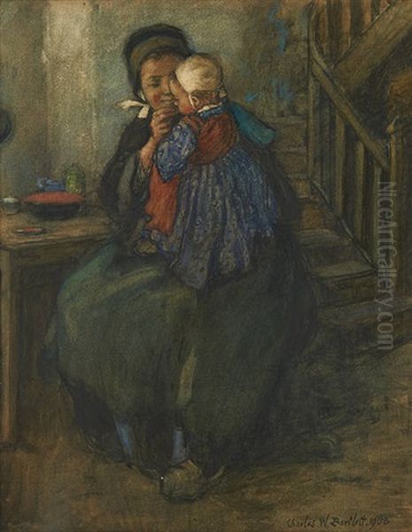 Le Petit Dejeuner Oil Painting by Charles William Bartlett