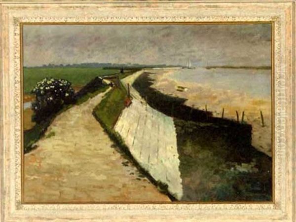 The Dike Oil Painting by Charles William Bartlett