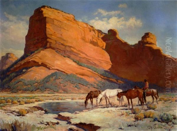 Red Mountain, Near Sedona Oil Painting by Gray Phineas Bartlett