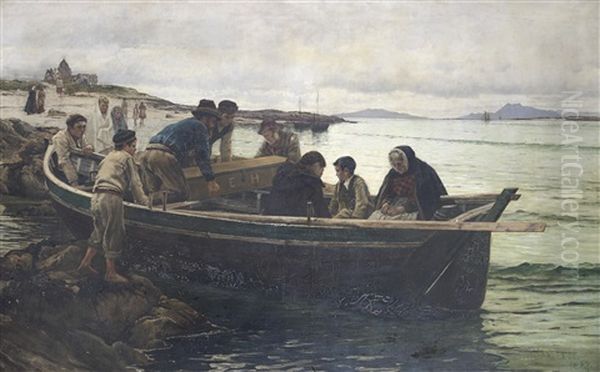 The Last Brief Voyage: A Connemara Funeral (the Emigrant's Departure) by William H. Bartlett