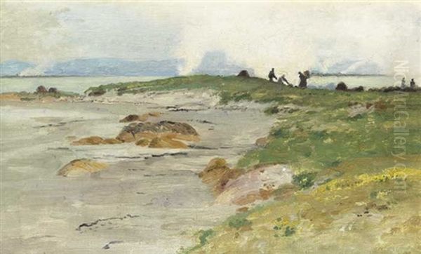 The Kelp Burners, Inishkeragh, North West Donegal Oil Painting by William H. Bartlett