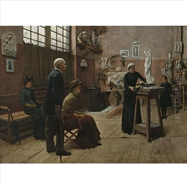 His Last Work Oil Painting by William H. Bartlett