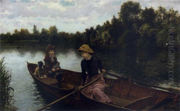 A Boating Trip On An Idle Afternoon Oil Painting by William H. Bartlett