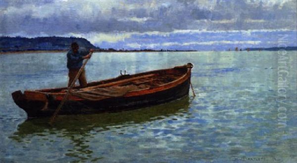 Shrimping Oil Painting by William H. Bartlett