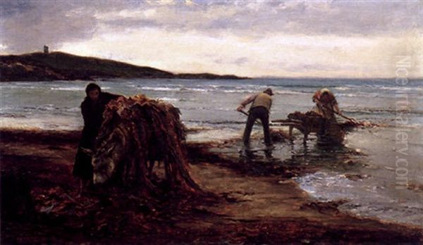 Kelp Gatherers Oil Painting by William H. Bartlett