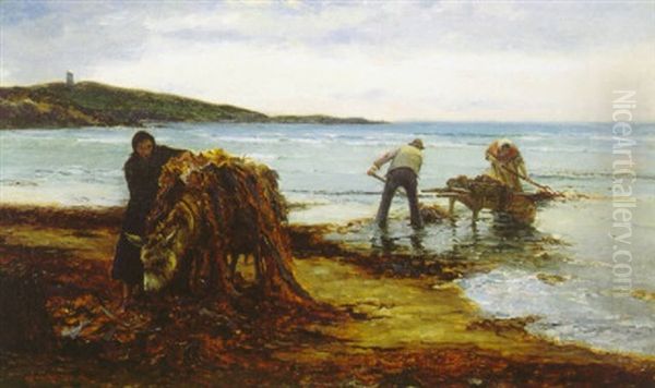 Kelp Gatherers Oil Painting by William H. Bartlett