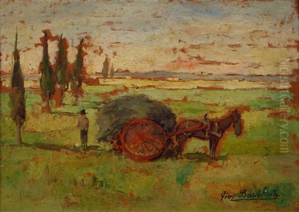 In Campagna Oil Painting by Giovanni Bartolena