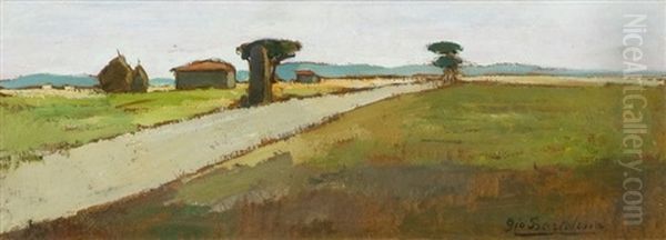 Paesaggio A Campolecciano Oil Painting by Giovanni Bartolena