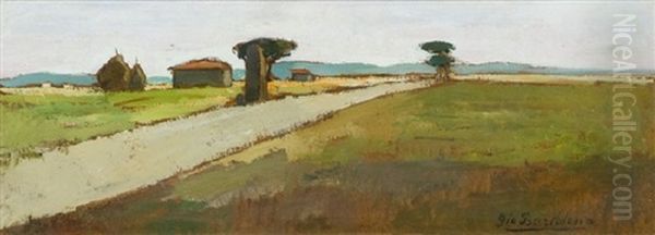 Paesaggio A Campolecciano Oil Painting by Giovanni Bartolena