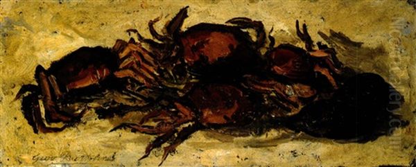 Granchi E Cozze Oil Painting by Giovanni Bartolena