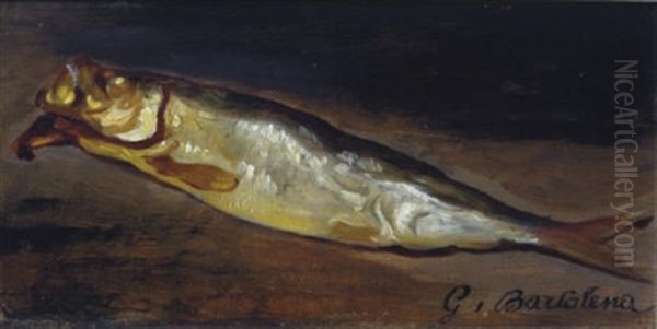 Still Life Of A Fish Oil Painting by Giovanni Bartolena