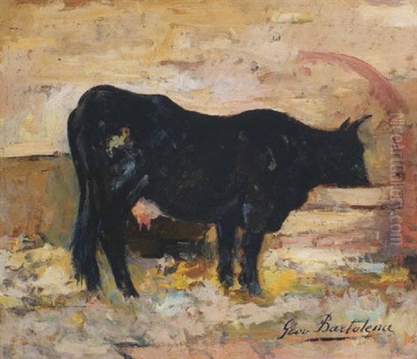 La Mucca Nera Oil Painting by Giovanni Bartolena