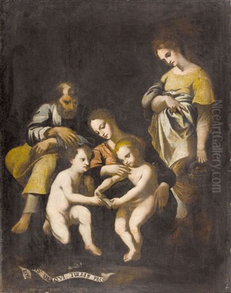 Heilige Familie Mit Johannesknabe Oil Painting by Paolo Bartolini