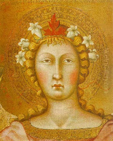 Head Of An Archangel Oil Painting by  Bartolo di Fredi