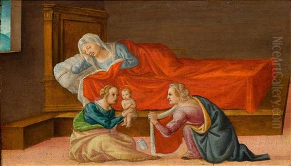 The Birth Of Mary Oil Painting by  Bartolomeo di Giovanni