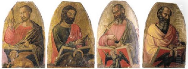 The Evangelists: Saint Matthew, Saint Mark, Saint Luke And Saint John Oil Painting by Martino di Bartolommeo di Biagio