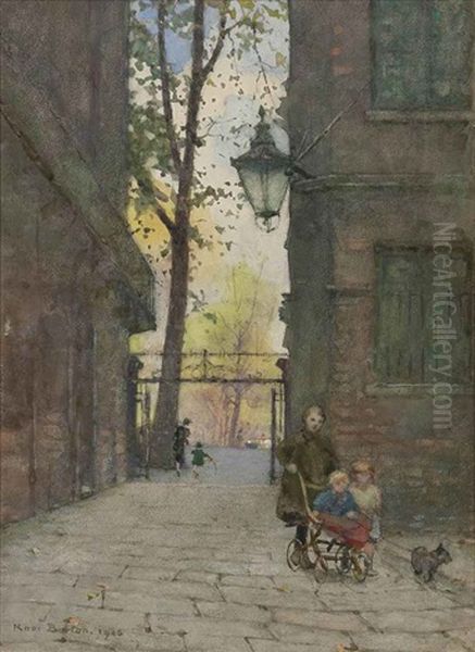 Parks Place, Knightsbridge, London Oil Painting by Rose Maynard Barton