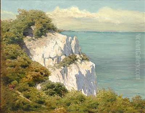 Solskinsdag Ved Moens Klint Oil Painting by Carl Frederik Bartsch