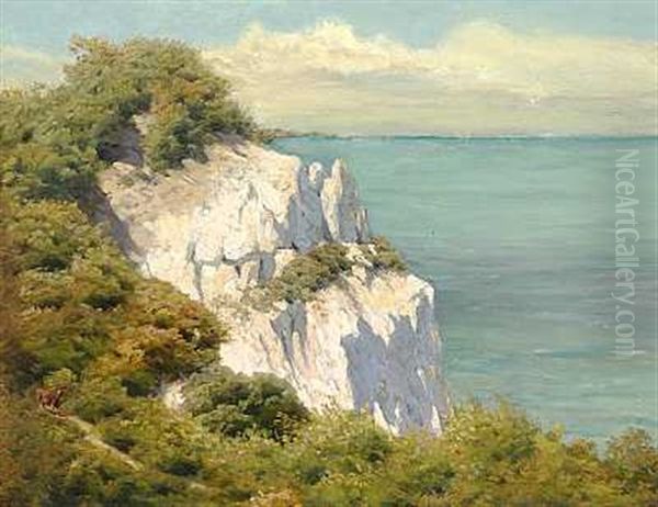 Solskinsdag Ved Moens Klint Oil Painting by Carl Frederik Bartsch