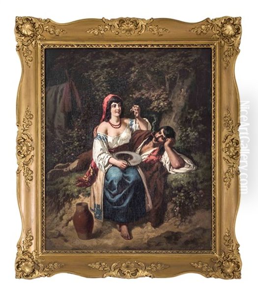 Neapolitanisches Parchen Oil Painting by Gustav Bartsch