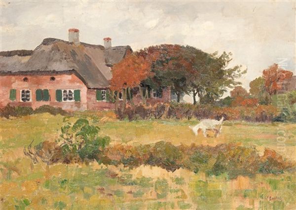 Bauernhof Im Spatsommer Oil Painting by Wilhelm Bartsch