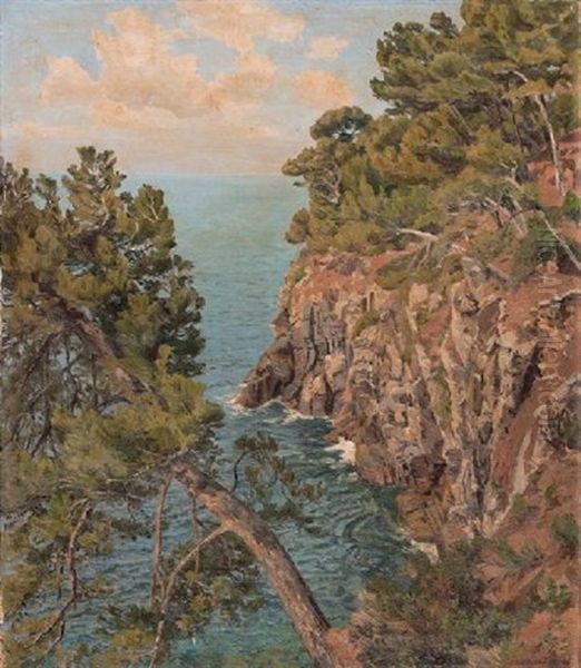 Ligurische Felsenkuste Oil Painting by Wilhelm Bartsch