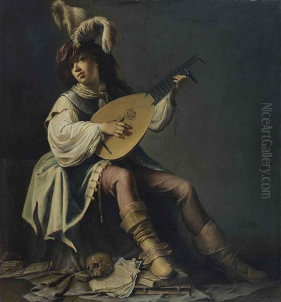 Joueur De Luth Oil Painting by Willem Bartsius