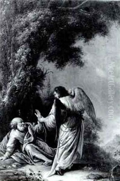 Elijah Visited By The Angel Oil Painting by Willem Bartsius