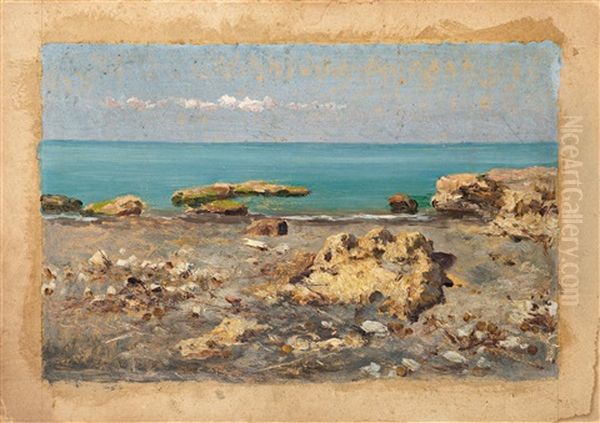 Strand Mit Felsen In Palo Oil Painting by Pietro Barucci