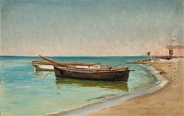 Boote Am Strand Von Palo Oil Painting by Pietro Barucci