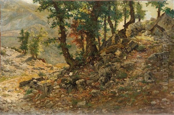 Scanno In Den Abruzzen Oil Painting by Pietro Barucci