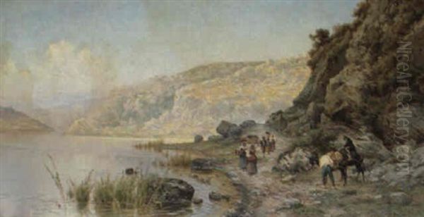 Paesaggio D'abruzzo Oil Painting by Pietro Barucci