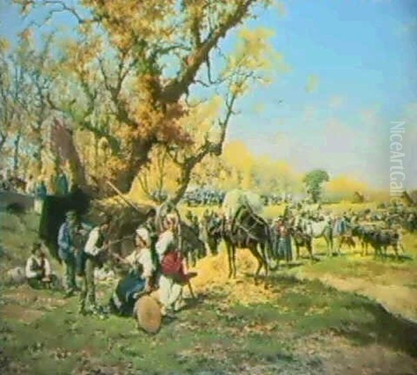 The Horse Fair Oil Painting by Pietro Barucci