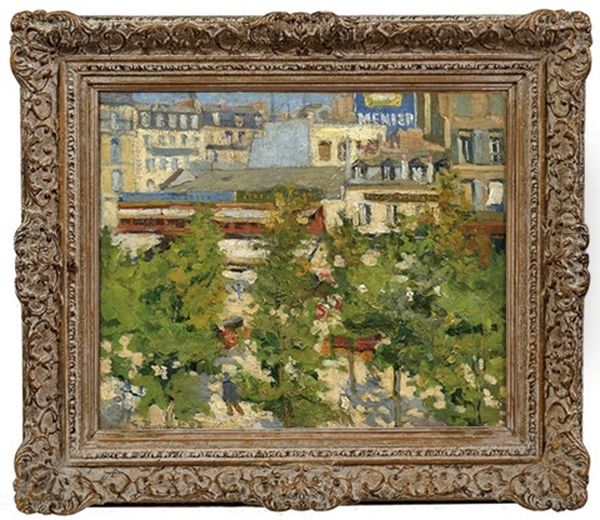 Boulevard De Clichy In Paris Oil Painting by Georges Barwolf