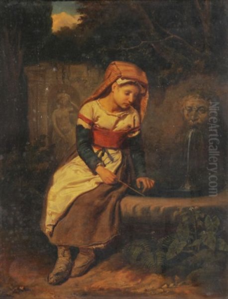 Madchen Am Brunnen Oil Painting by Eduard Robert Bary