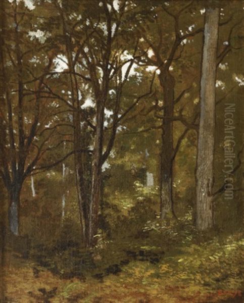 Foret De Fontainebleau Oil Painting by Antoine-louis Barye